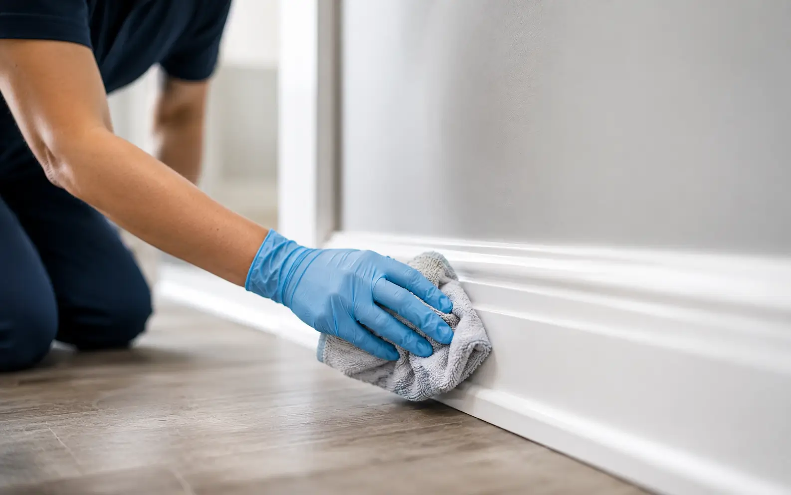 Deep cleaning of baseboards by Final Touch in Las Vegas, NV.